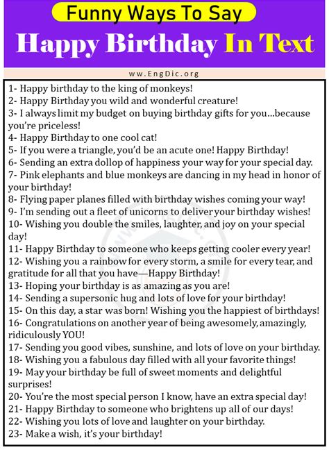 30 Funniest Ways To Say Happy Birthday Through Text Engdic