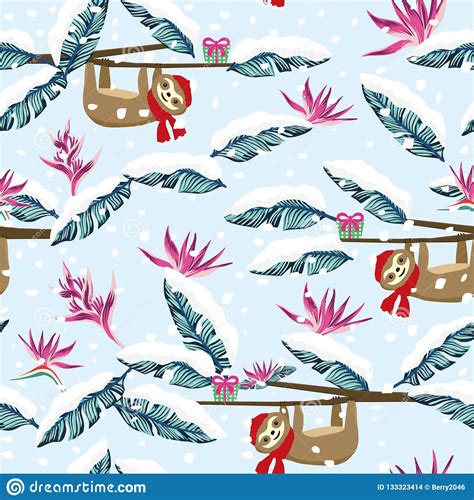 They have about a quarter as much muscle tissue as other animals of similar sloth gift boxes. Funny Cartoon Sloth Gift Box Snowy Tropical Seamless ...