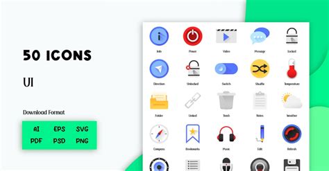 Mega Icon Pack 50 Ui Icons 310668 Templatemonster