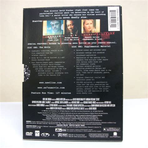 Se7en Dvd 2 Disc Platinum Series Special Edition Thriller Seven Fincher
