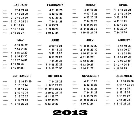 2013 Calendar2013calendartemplateyear Free Image From