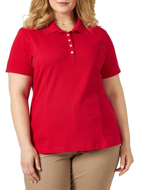 Lee Riders Womens Plus Size Short Sleeve Knit Everyday Essential Polo