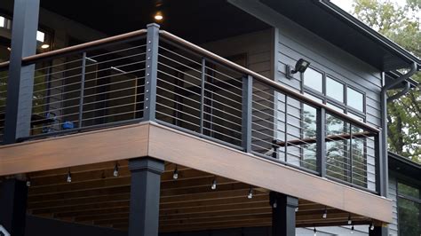 Black And White Porch Railing At Design Interior