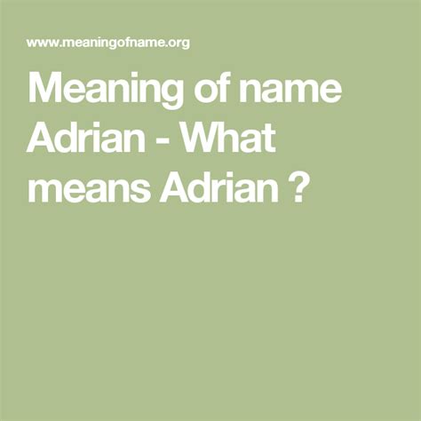 Meaning Of Name Adrian What Means Adrian Names With Meaning Names Meant To Be