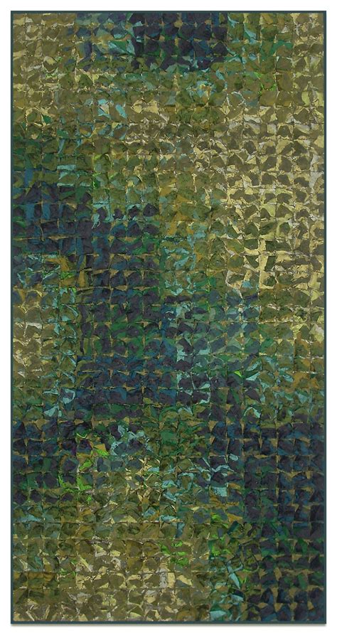 Green Grid Banner By Tim Harding Richly Textured Fiber Wall Piece Made