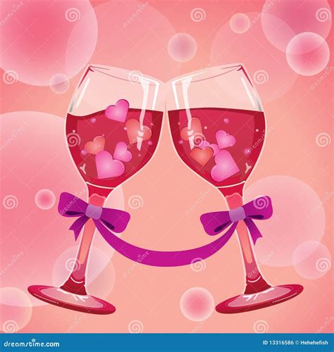 wine with hearts stock vector illustration of bliss 13316586