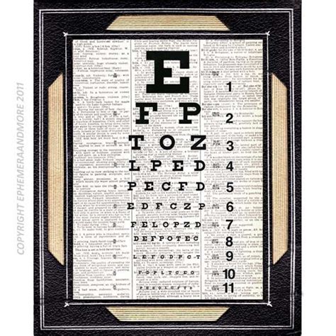 Eye Chart Poster Snellen Pediatric Chart Print Optometrist Free Eye