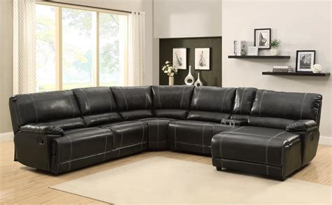 Homelegance Cale Sectional Sofa Set Black Bonded Leather Match