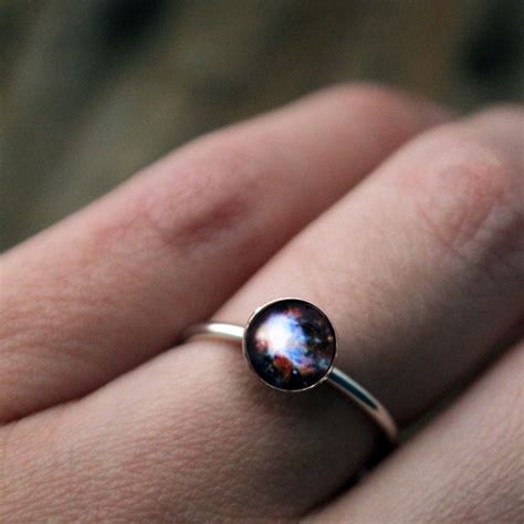 Dark Orion Nebula Sterling Silver Stacking Ring Galaxy Space Etsy