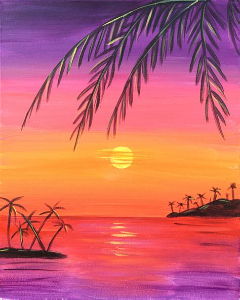Tropical Sunset Painting Party With The Paint Sesh