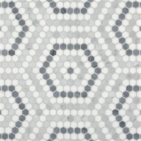 Riverside Drive Mosaic Stone Hexagon 20cm Artistic Tile Stone