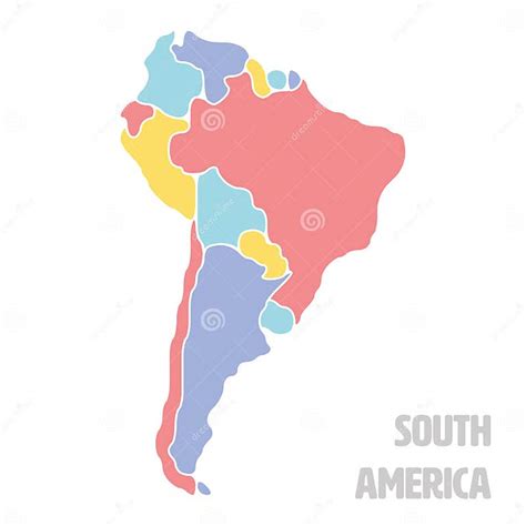 Smooth Map Of South America Continent Stock Vector Illustration Of