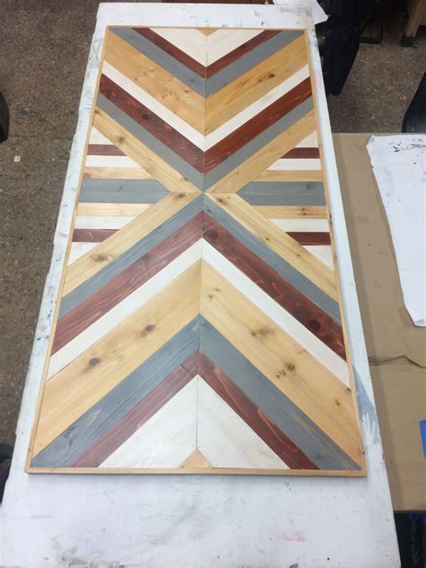 Diy Table Top Wood Project Design Stained Chevron In 2021 Diy Table