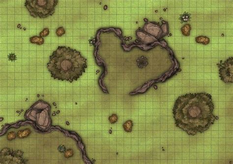 32x23 Grassland Battlemap With Things To Hide And Hight Difference