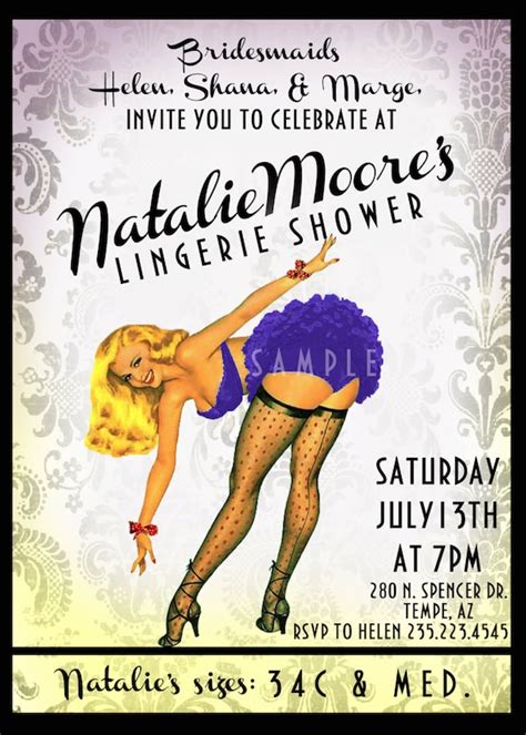 Vintage Pin Up Girl Invitation Bachelorette By Invitingparties