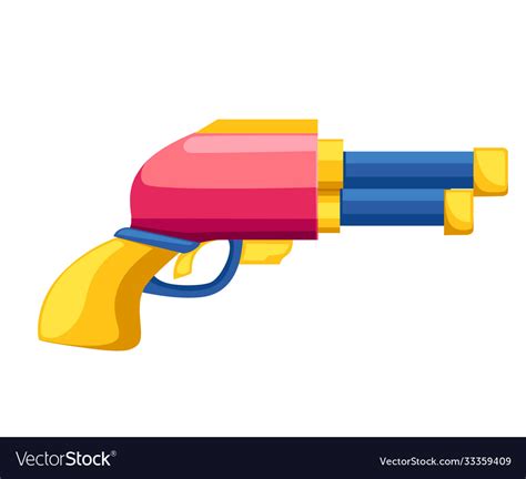 Cartoon Gun Flat Colorful Toy Space Laser Vector Image