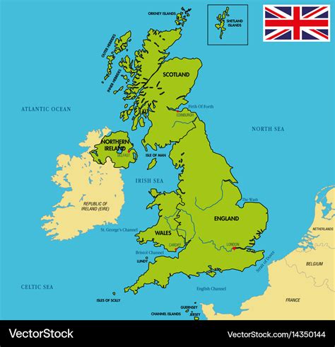 Political Map Of United Kingdom With Regions Vector Image