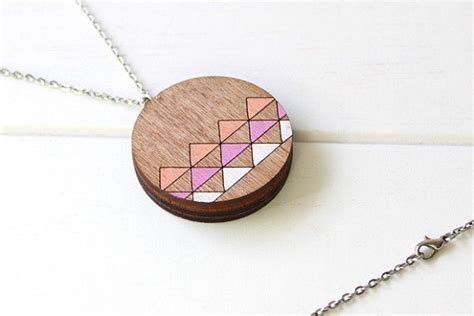 Wooden Photo Locket Pastel Triangle By Solittletimeco On Etsy 5000