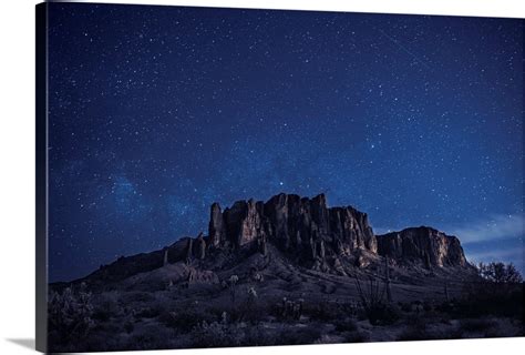 Starry Night At Superstition Mountains Phoenix Arizona Wall Art