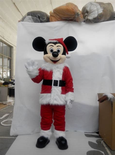 Cosplaydiy Unisex Mascot Costume Christmas Mickey Mouse Mascot Costume Cosplay For Christmas Party