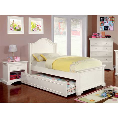 Furniture Of America Vetz Transitional White Solid Wood Platform Bed