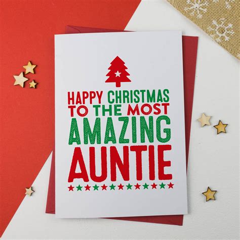Amazing Aunty Aunt Auntie Christmas Card By A Is For Alphabet