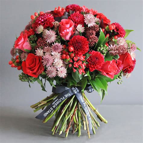 Red Rose And Dahlia Bouquet Same Day Luxury Flowers London