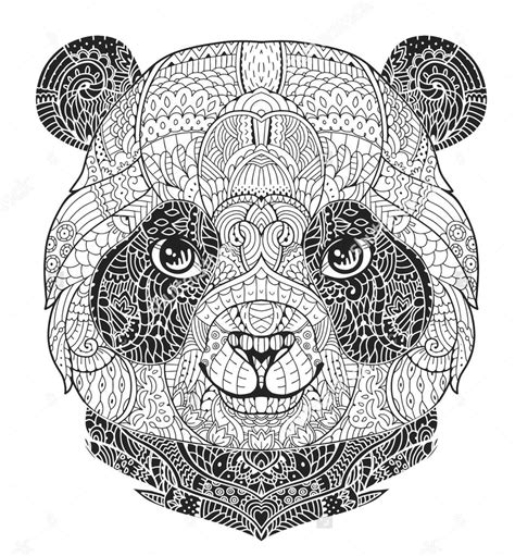 Zentangle Panda Face Colouring Sheet Panda Coloring Pages Coloring