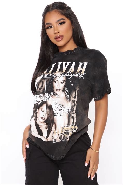 Aaliyah Vintage Tee Blackbrown Graphic Tees Fashion Nova