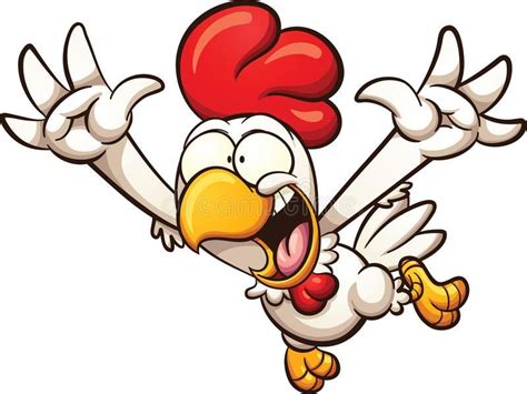 Cartoon Chicken Stock Vector Illustration Of Rooster Cartoon Chicken Leaping