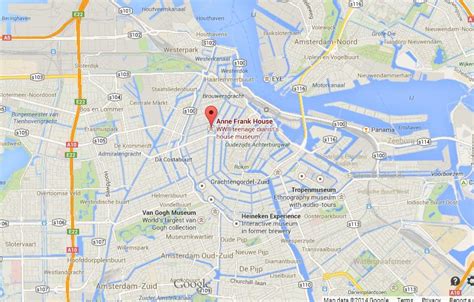 Anne Frank House On Map Of Amsterdam