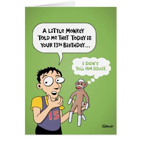 13th Birthday Funny Greeting Card Zazzle
