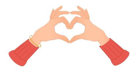 Premium Vector Human Hands With Heart Gesture Hand Palms Making Love
