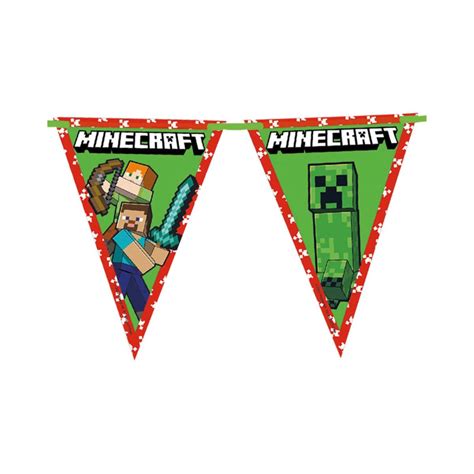 Minecraft Party Paper Bunting 23m Party Delights
