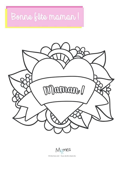 Coloriage joli coeur pour Maman  Momes.net