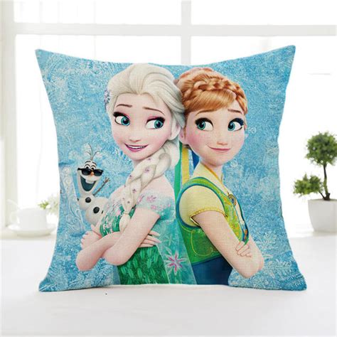 2pcs Disney Frozen Elsa Ann Princess Thick Linen Cartoon Office Home