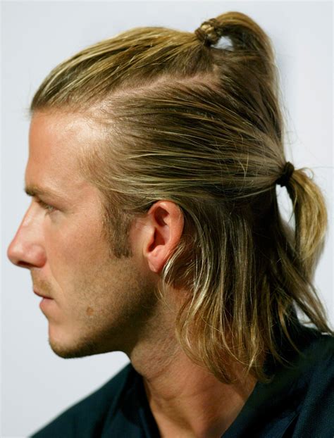 Male Gaze David Beckham S Double Ponytail New Long Hairstyles Guy