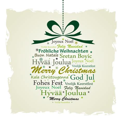 Illustration Of Merry Christmas Written In Different Languages On A