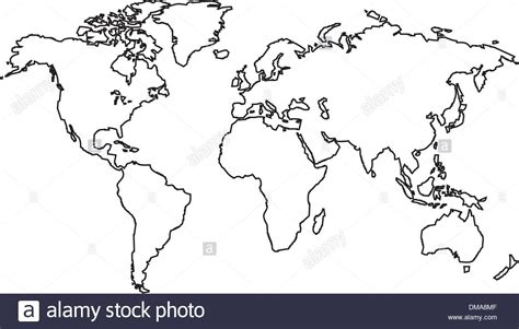 Outline World Map | World map outline, Map outline, Stock art