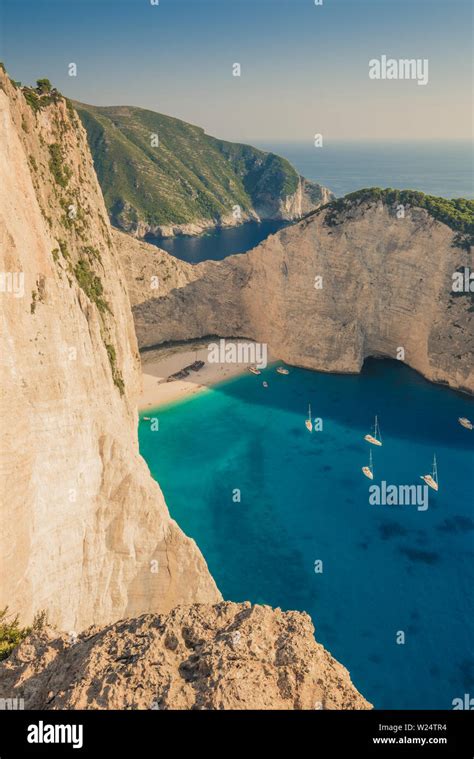 Famous Shipwreck On Navagio Beach Zakynthos Zante Greece Stock