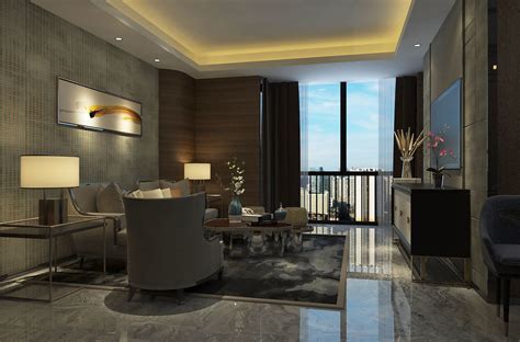Modern Luxury Hotel Suite Living Room Design 3d Model Cgtrader
