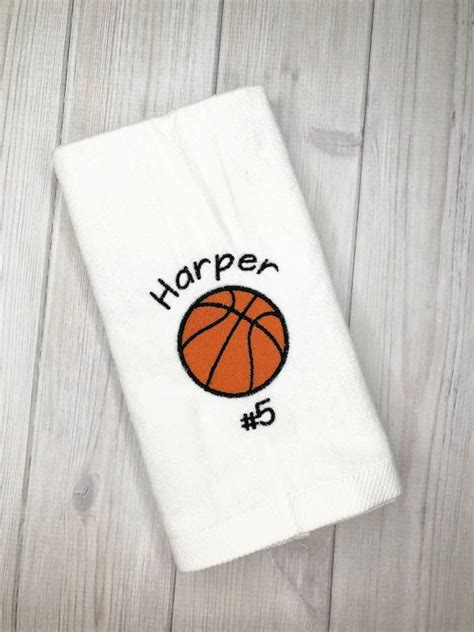 Personalized Basketball Towel Personalized Embroidered Sports Etsy