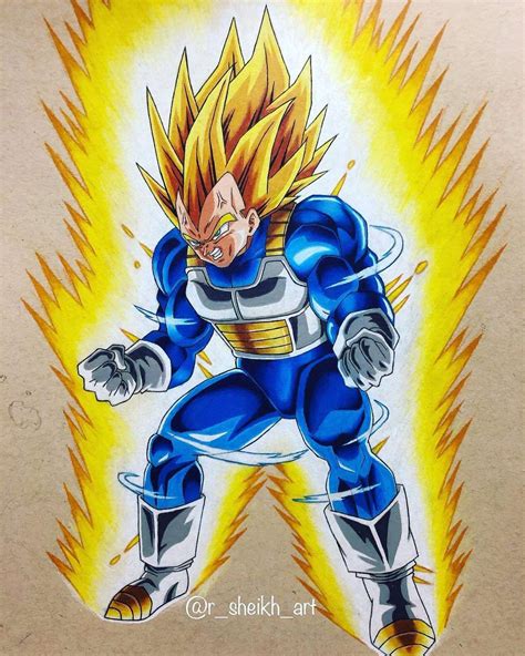 Super Saiyan Vegeta Drawing With Aura Dragonballz Amino