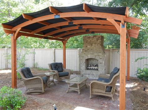 Simple Design Backyard Fireplace Pergola Backyard