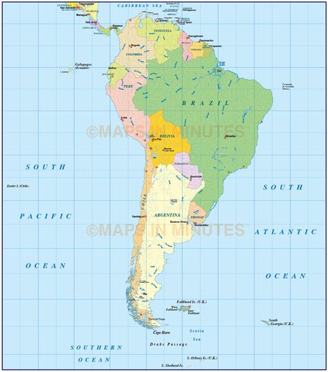 Vector South America Political Map In Ai Illustrator And Pdf Formats