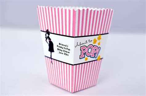 Ready To Pop Dark Pink Personalized Baby Shower Popcorn Boxes