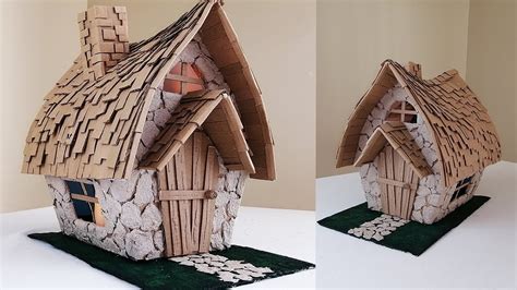 Diy Miniature Cardboard House Cardboard Craft Idea Paper Crafts