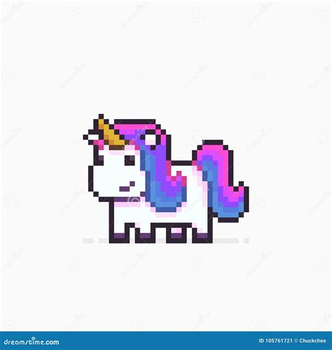 Pixel Art Unicorn ilustración del vector Ilustración de pegatina