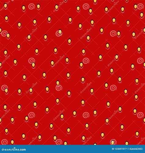 Seamless Pattern Strawberry Berries Texture Stock Vector