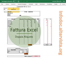 Come Usare Excel Per Fatture Con Doppia Aliquota Infodocscuola